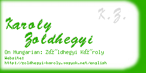 karoly zoldhegyi business card